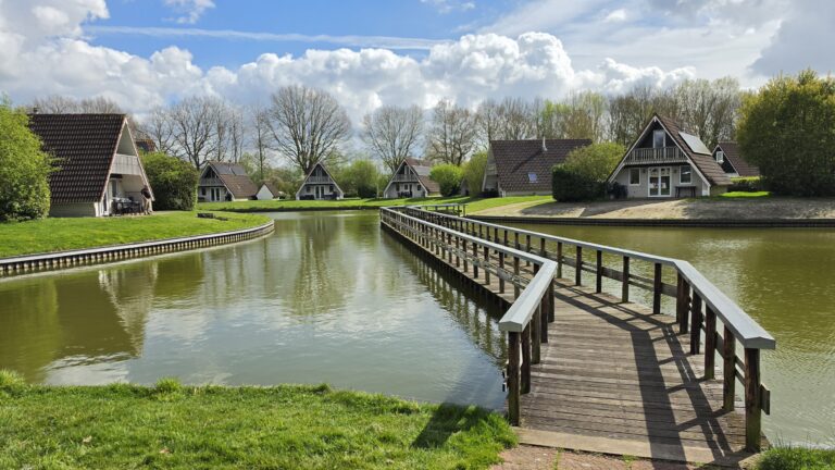 Vijver met steiger op vakantiepark ’t Hooge Holt